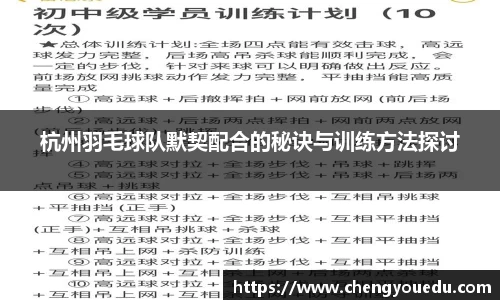杭州羽毛球队默契配合的秘诀与训练方法探讨